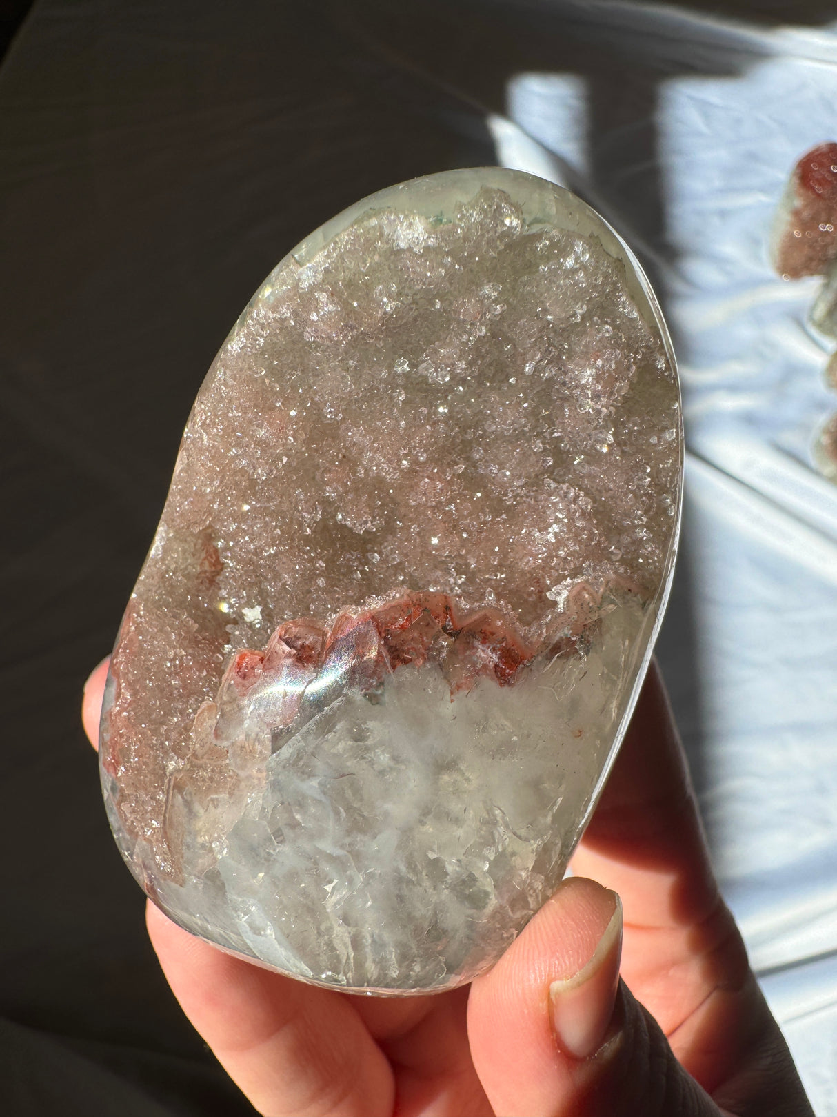 Pink Druzy Rainbow Amethyst Cut Base