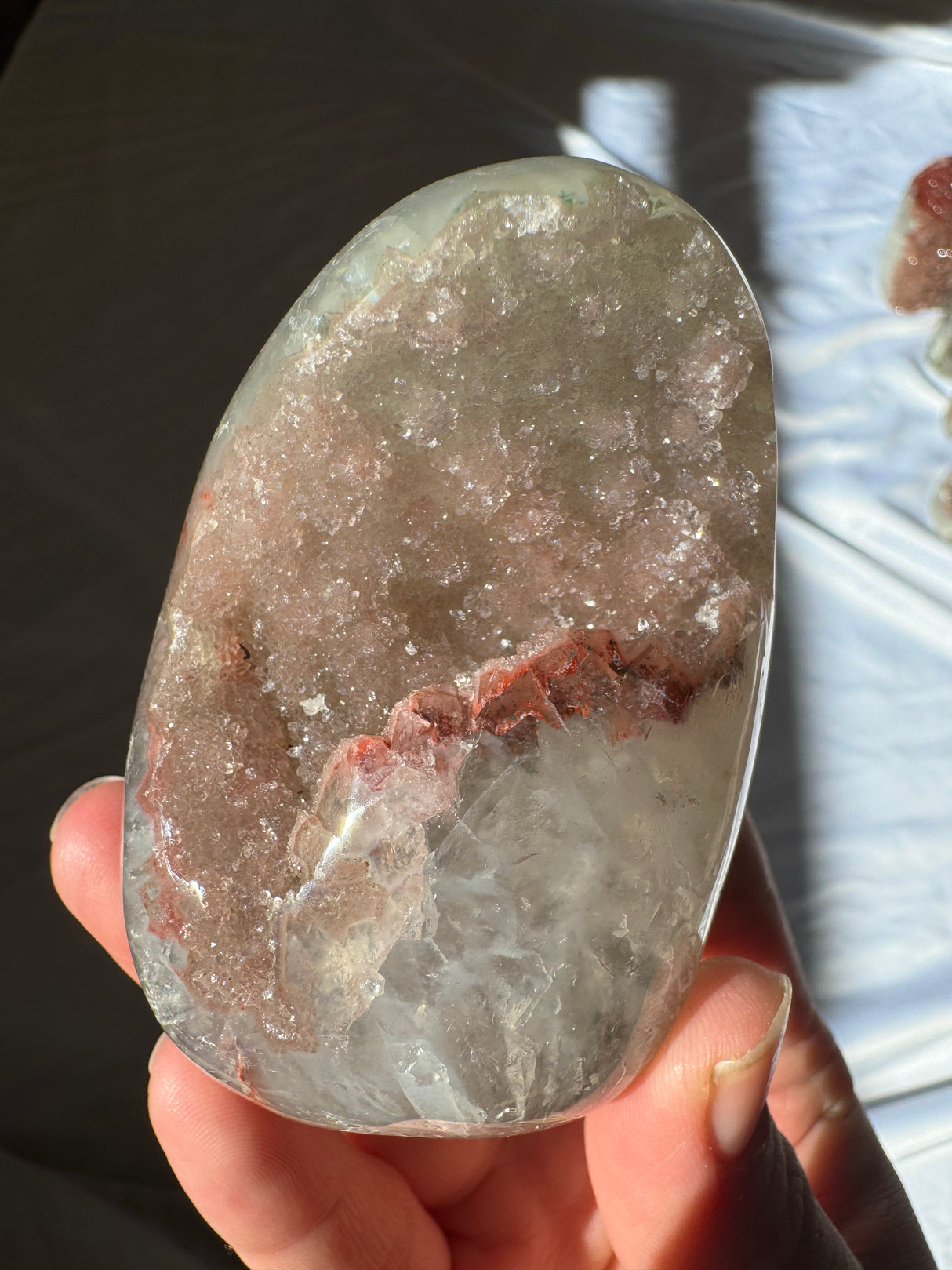 Pink Druzy Rainbow Amethyst Cut Base