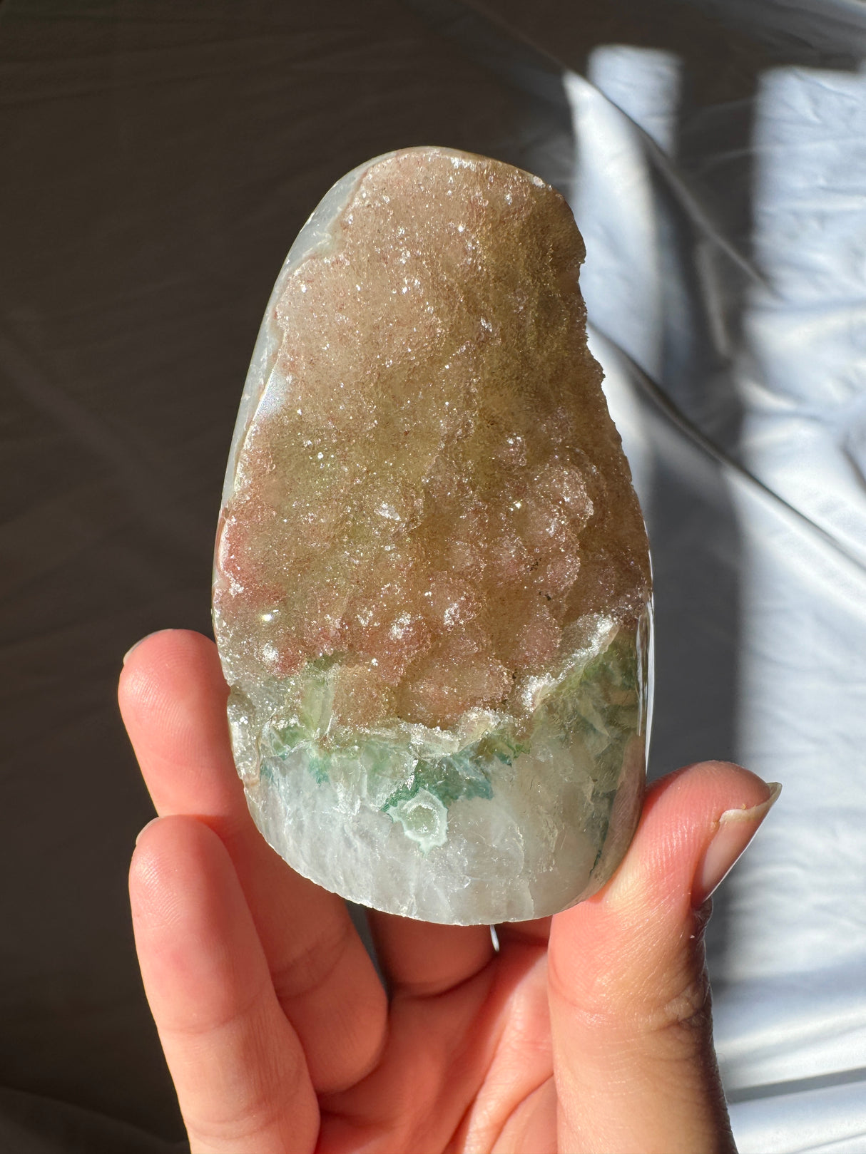 Fairy Garden Druzy Rainbow Amethyst Cut Base