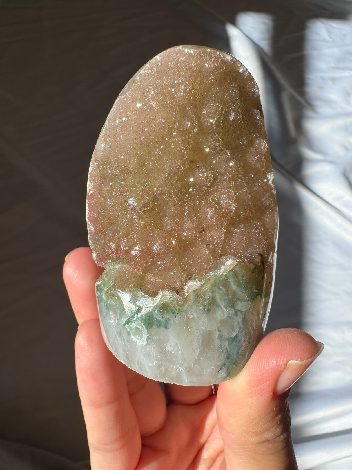 Fairy Garden Druzy Rainbow Amethyst Cut Base