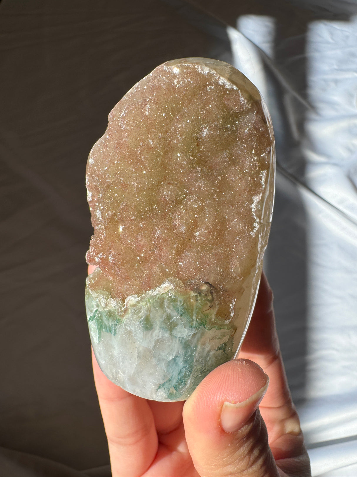 Fairy Garden Druzy Rainbow Amethyst Cut Base