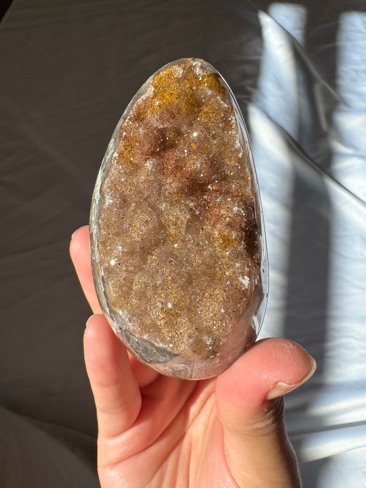 Autumn Gold Druzy Rainbow Amethyst Cut Base