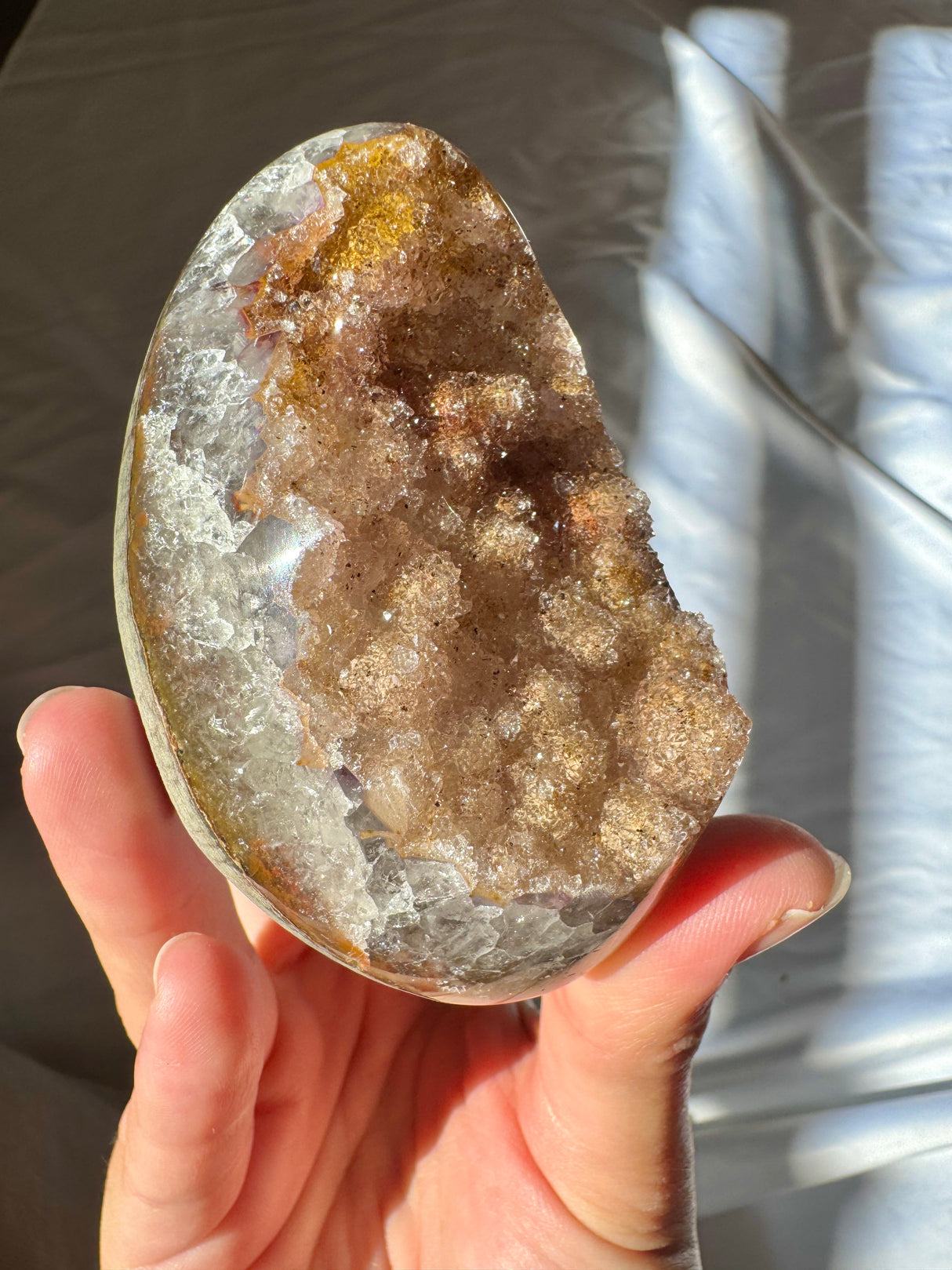 Autumn Gold Druzy Rainbow Amethyst Cut Base