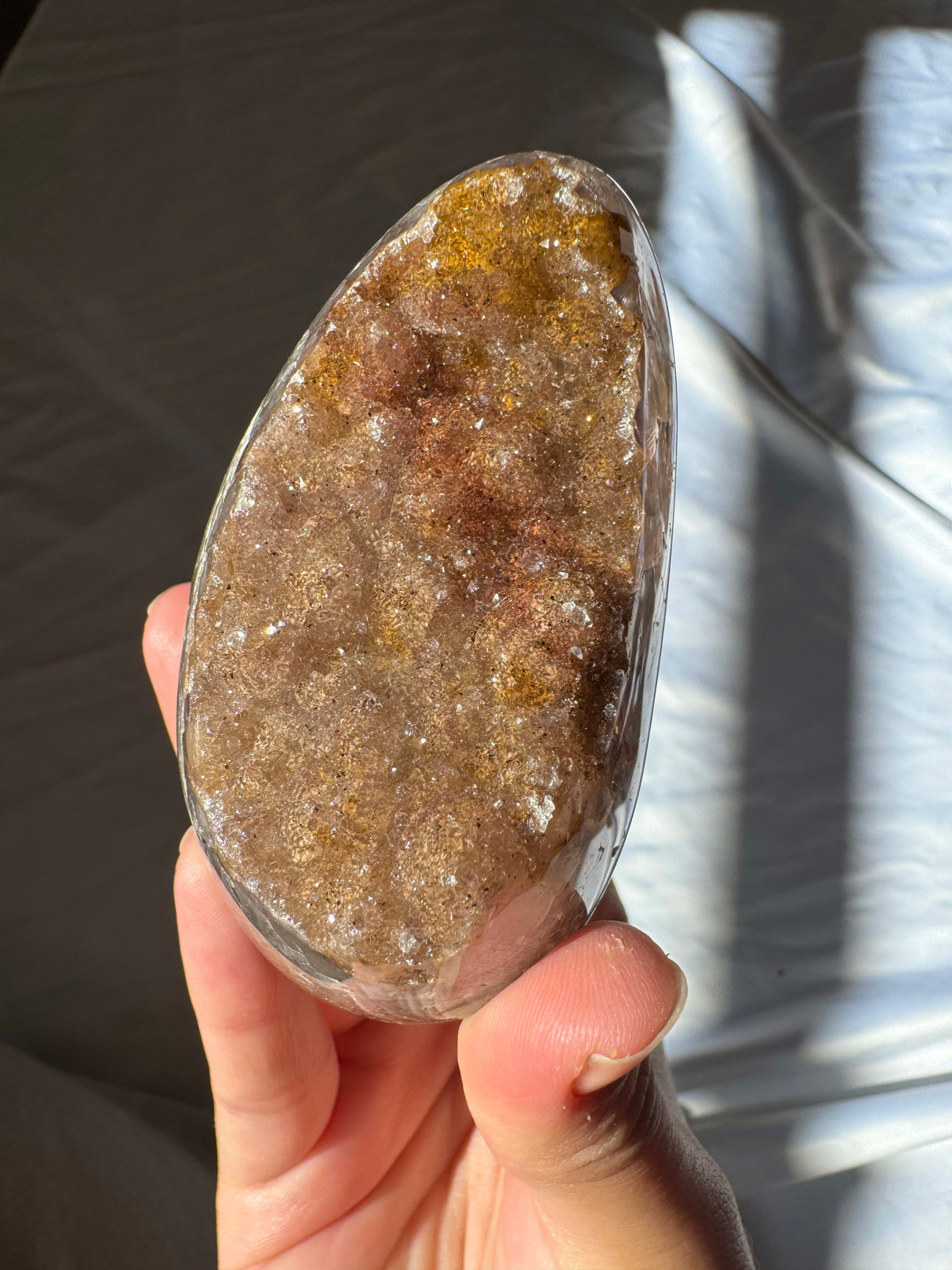 Autumn Gold Druzy Rainbow Amethyst Cut Base