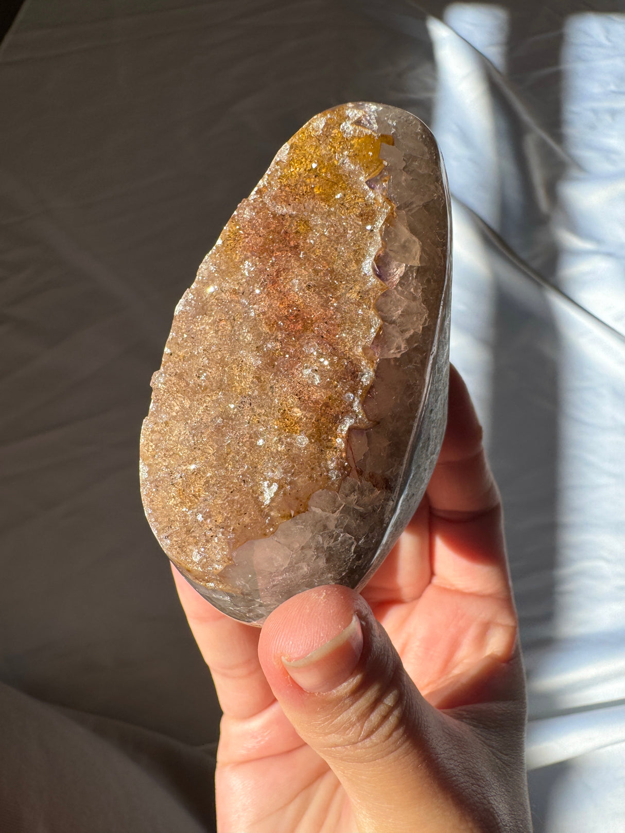 Autumn Gold Druzy Rainbow Amethyst Cut Base