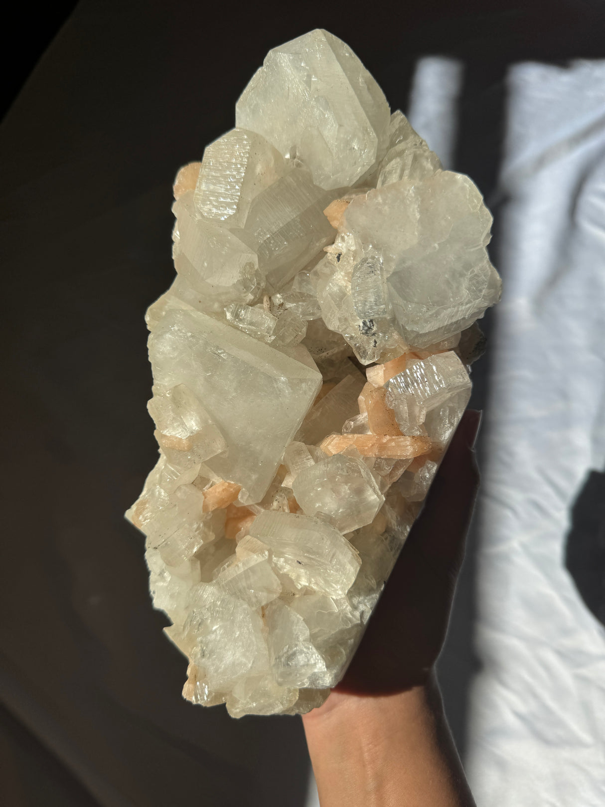Large Apophyllite with Stilbite Cluster