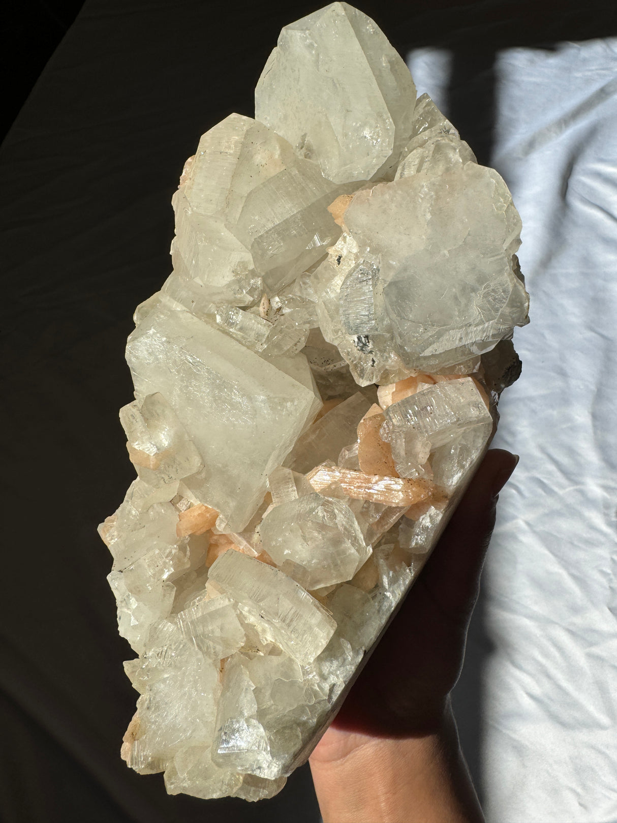 Large Apophyllite with Stilbite Cluster