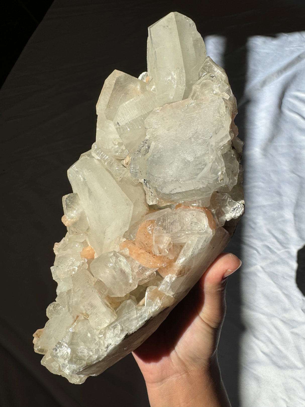 Large Apophyllite with Stilbite Cluster