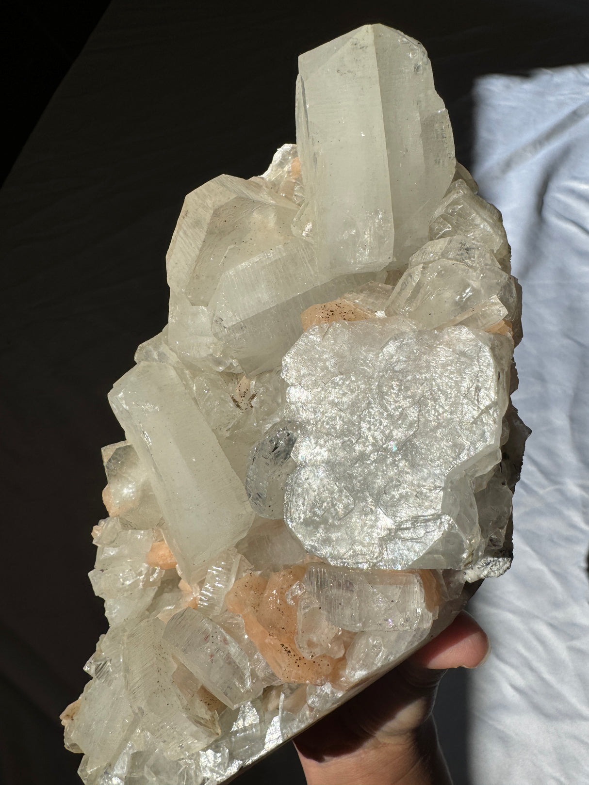 Large Apophyllite with Stilbite Cluster