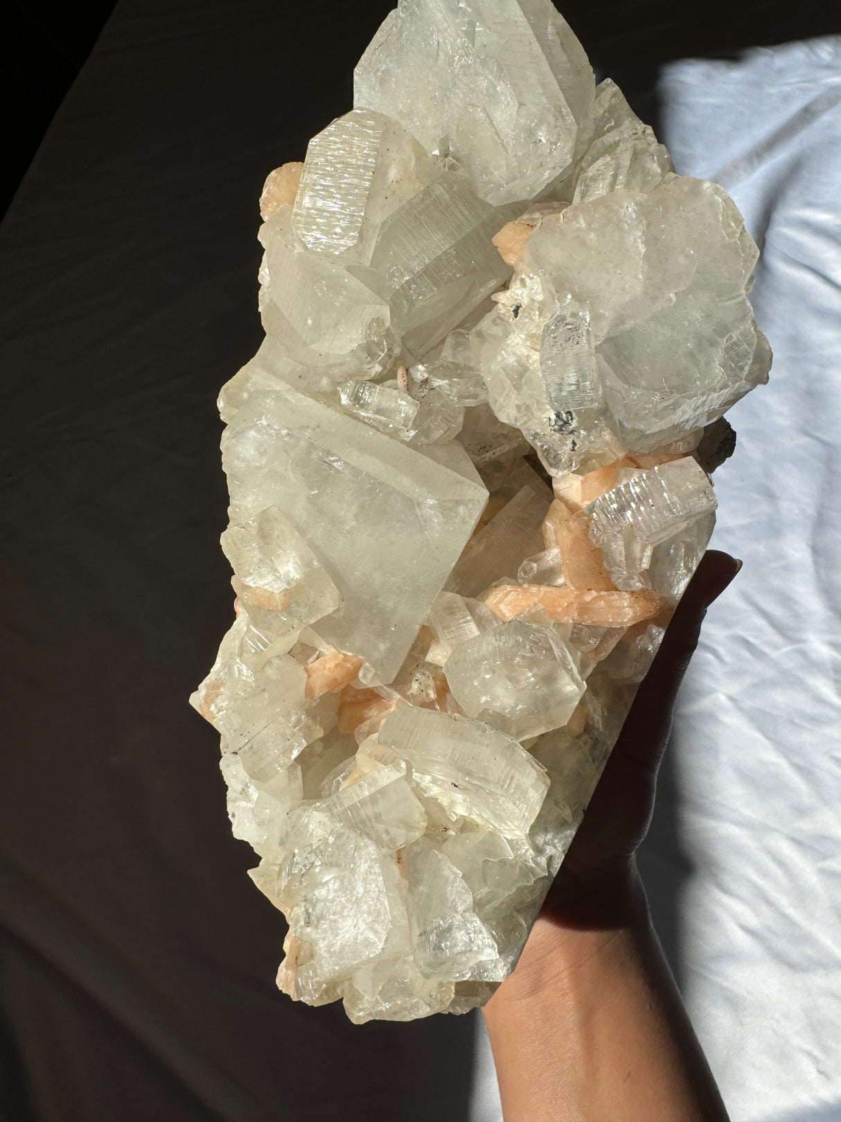 Large Apophyllite with Stilbite Cluster