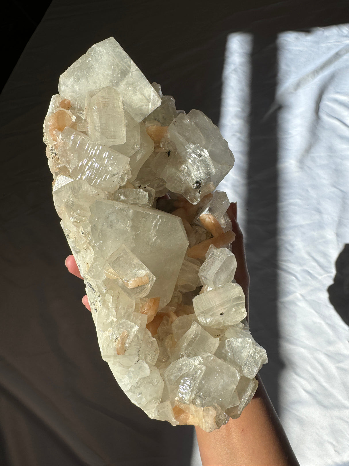 Large Apophyllite with Stilbite Cluster