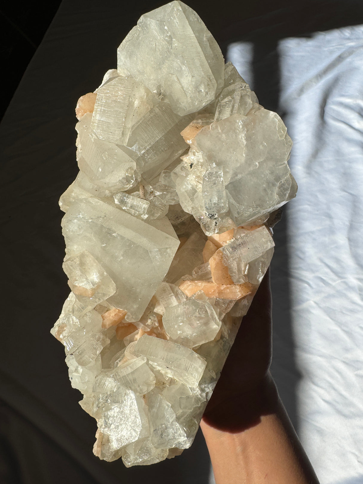 Large Apophyllite with Stilbite Cluster