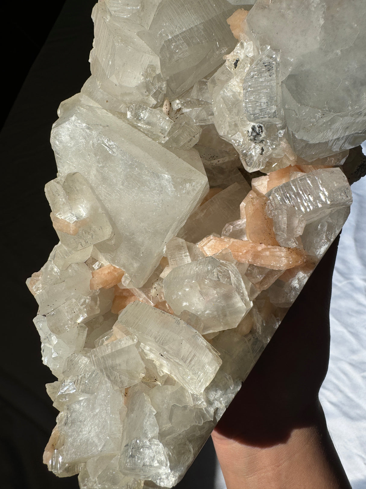 Large Apophyllite with Stilbite Cluster
