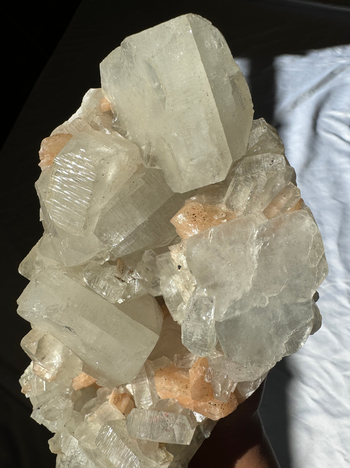 Large Apophyllite with Stilbite Cluster