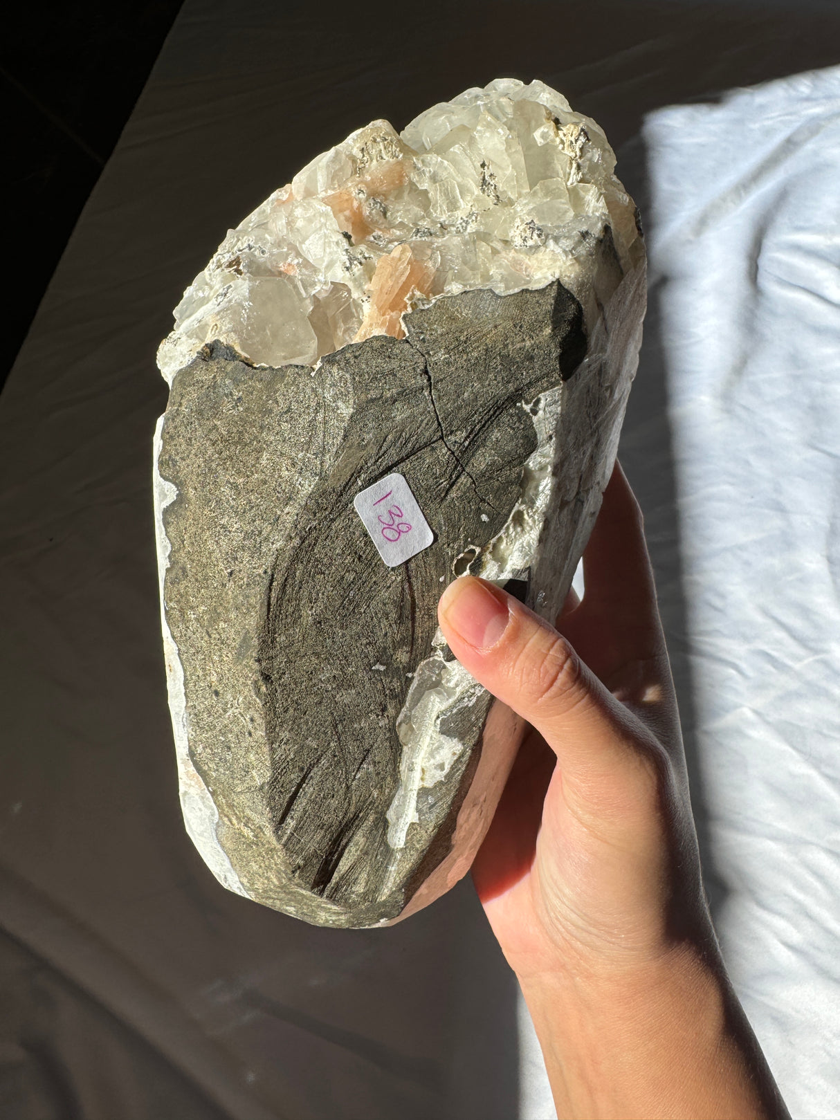 Large Apophyllite with Stilbite Cluster