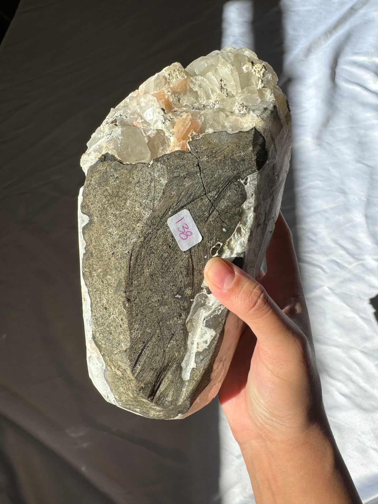 Large Apophyllite with Stilbite Cluster