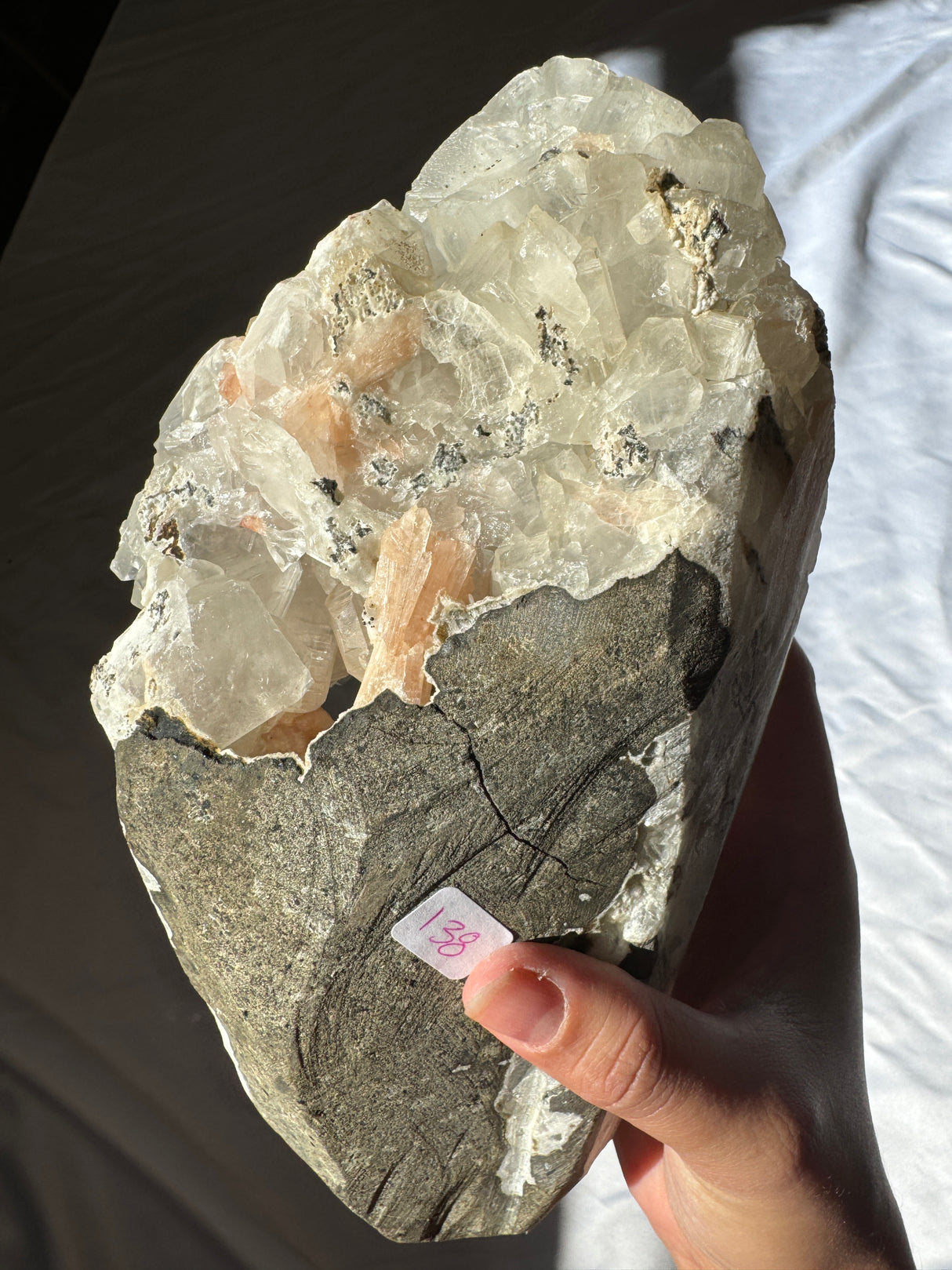 Large Apophyllite with Stilbite Cluster