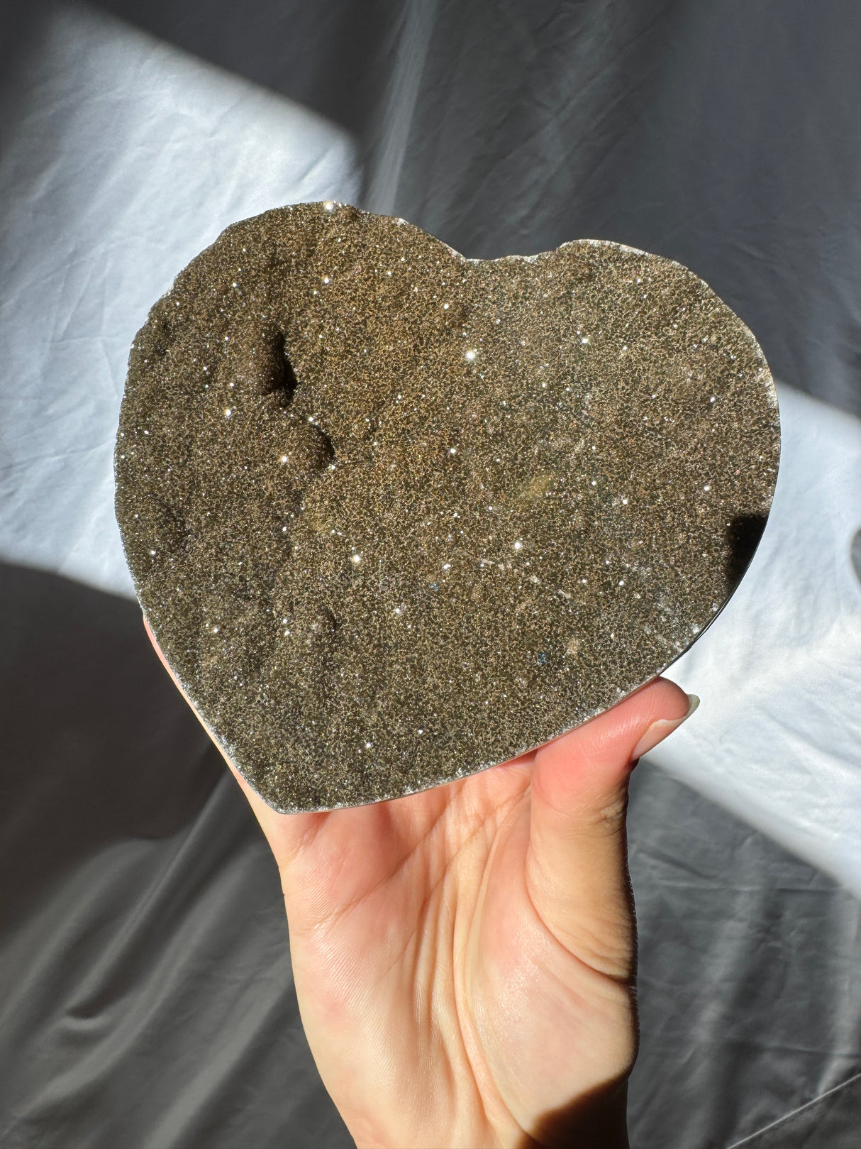 Army Green Sugar Druzy Rainbow Amethyst Heart