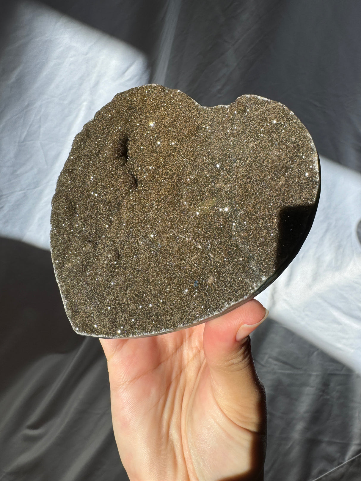 Army Green Sugar Druzy Rainbow Amethyst Heart