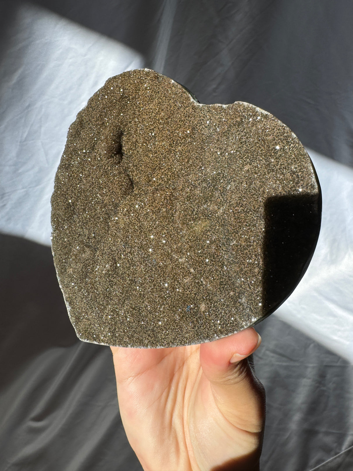 Army Green Sugar Druzy Rainbow Amethyst Heart