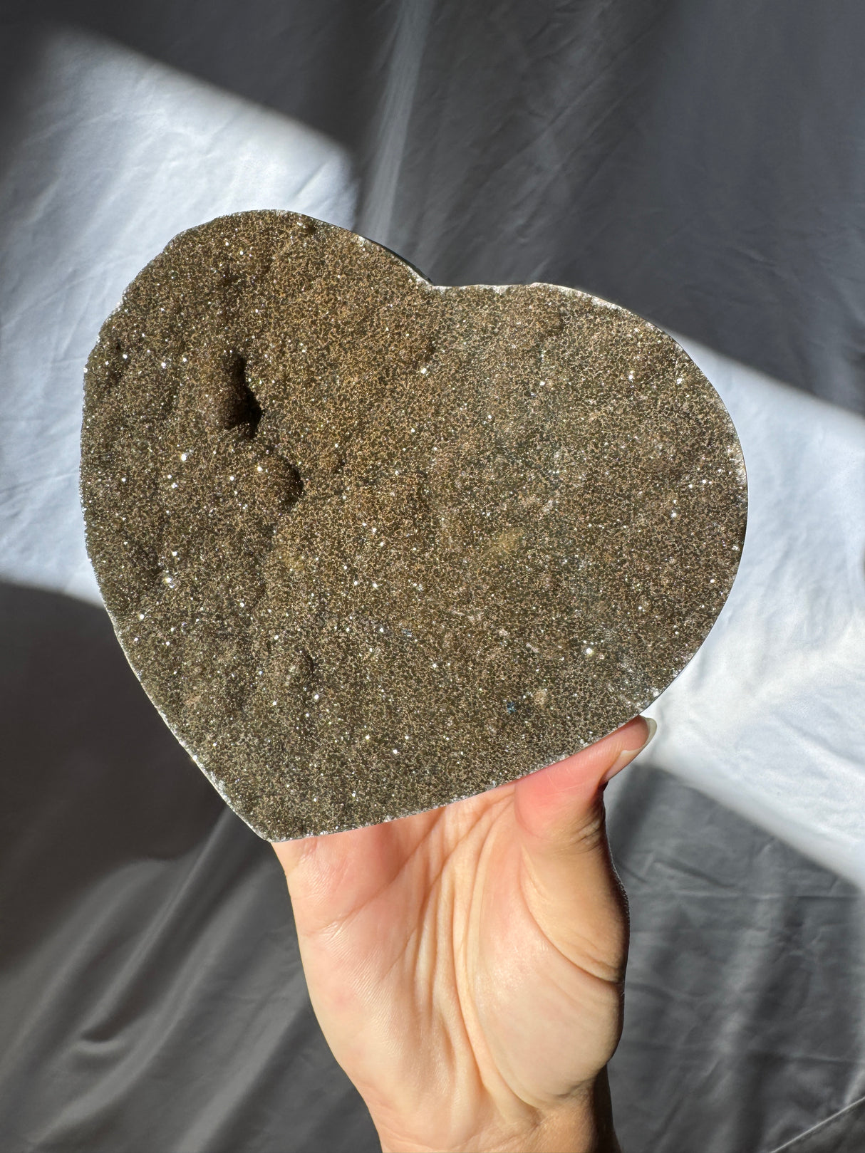 Army Green Sugar Druzy Rainbow Amethyst Heart