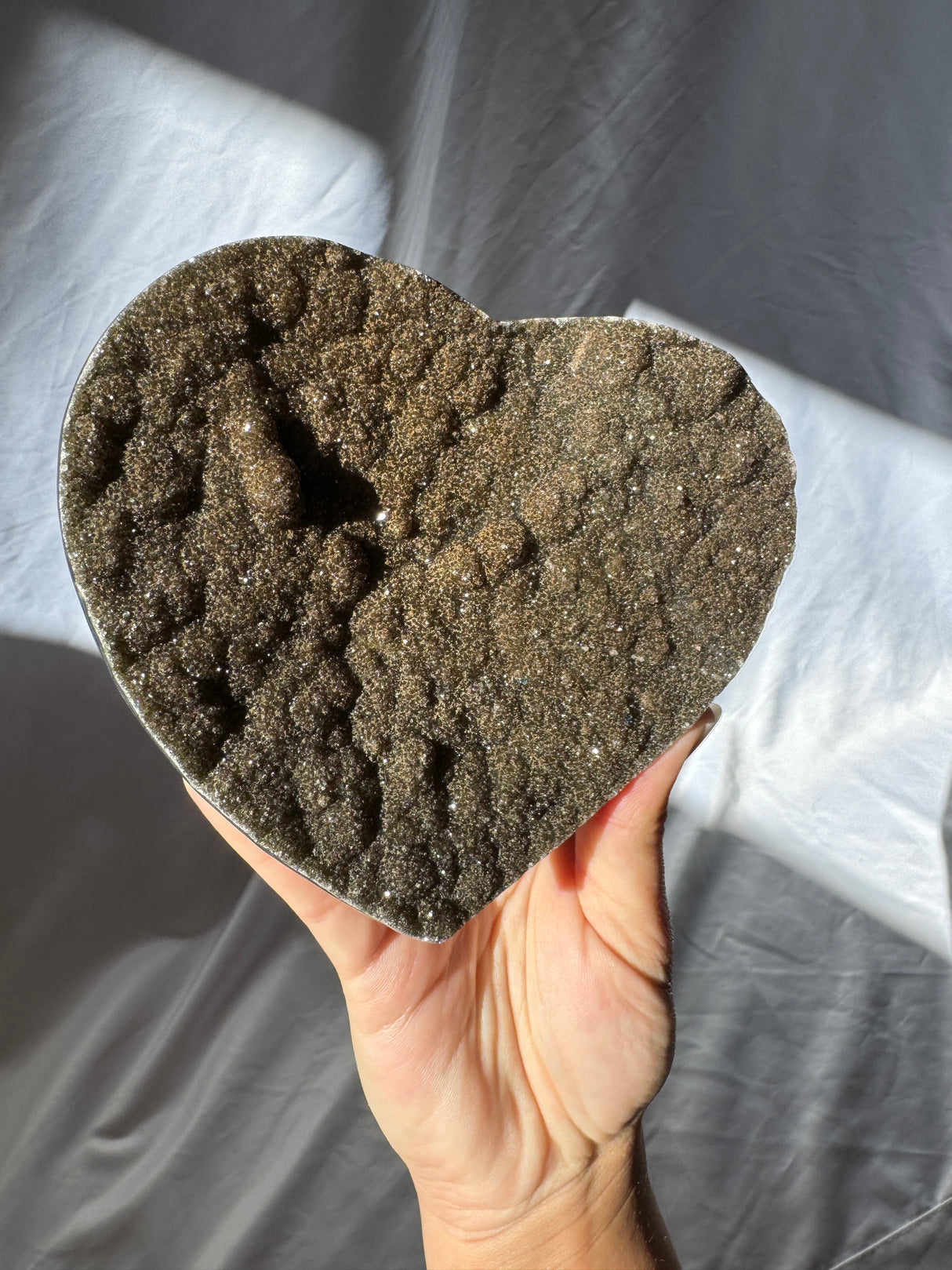 Army Green Sugar Druzy Rainbow Amethyst Heart