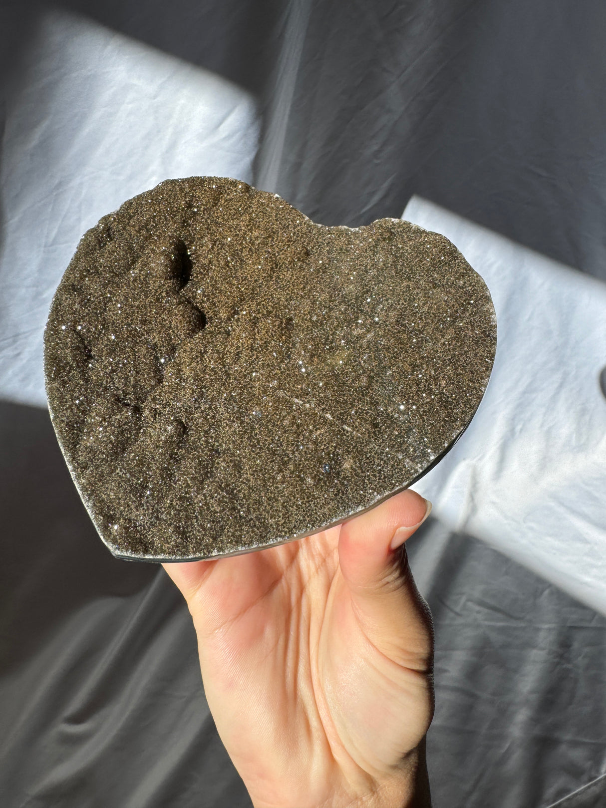 Army Green Sugar Druzy Rainbow Amethyst Heart