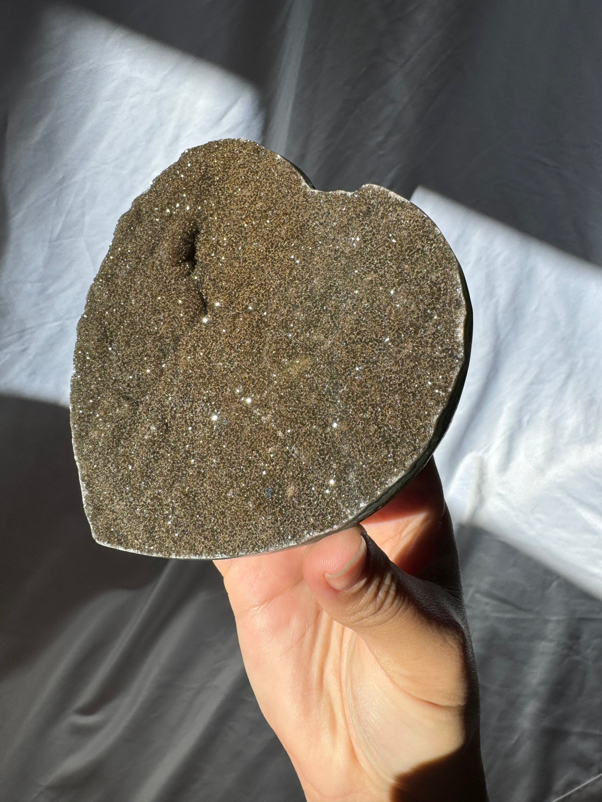 Army Green Sugar Druzy Rainbow Amethyst Heart