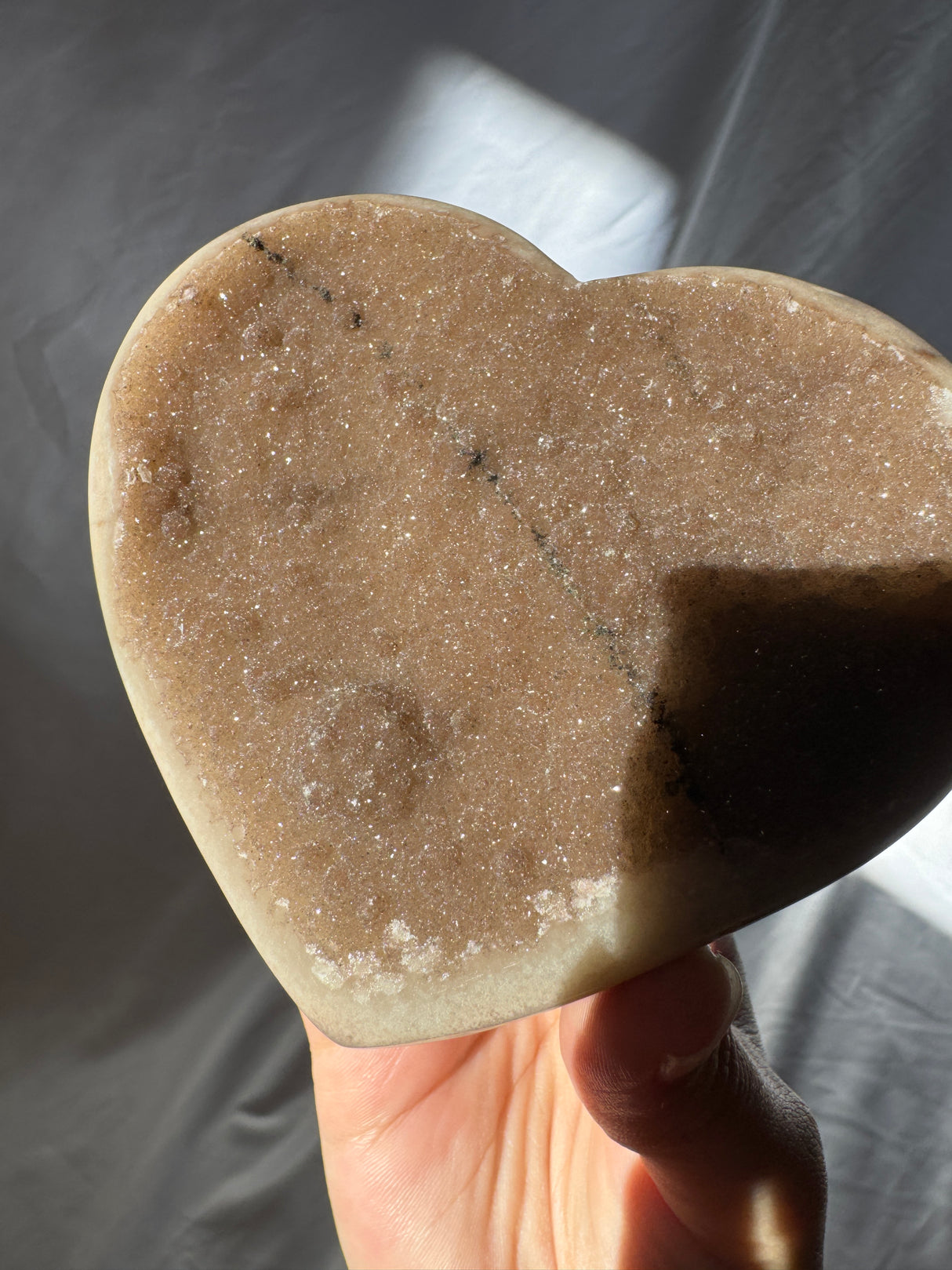 Chocolate Sugar Druzy Rainbow Amethyst Heart