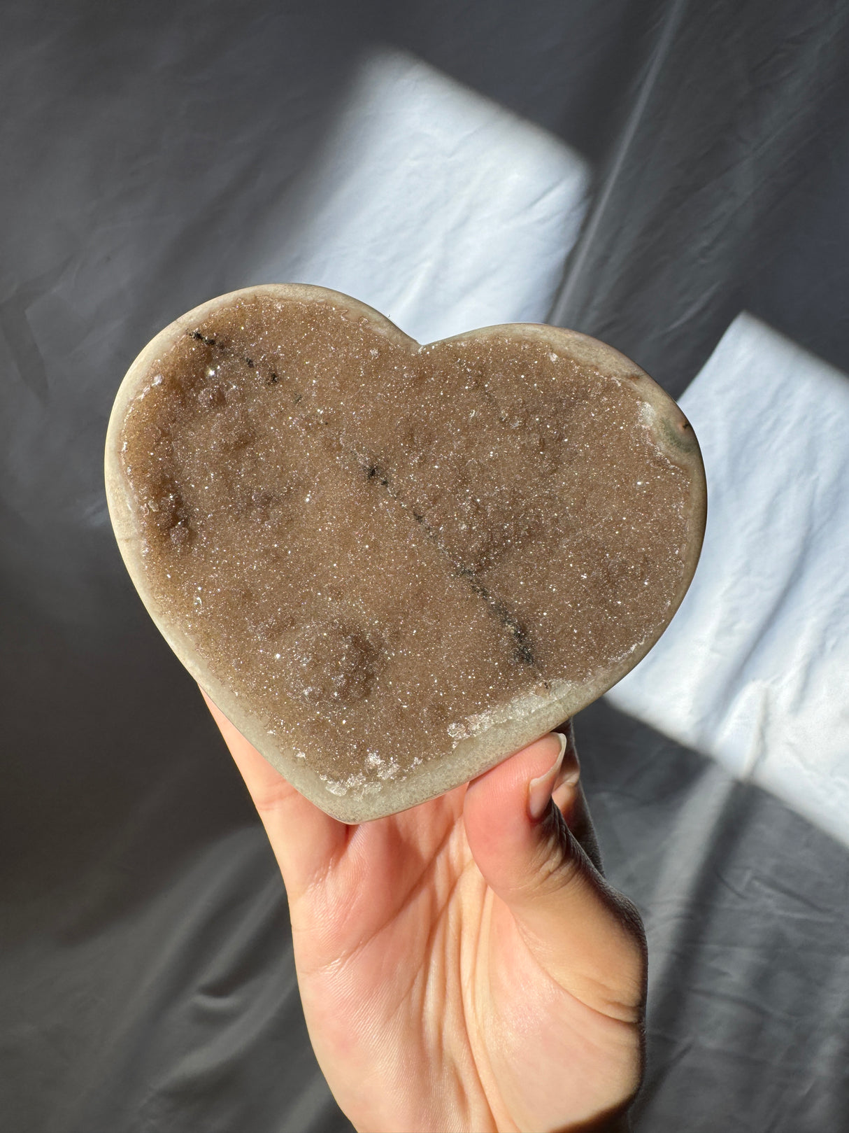 Chocolate Sugar Druzy Rainbow Amethyst Heart