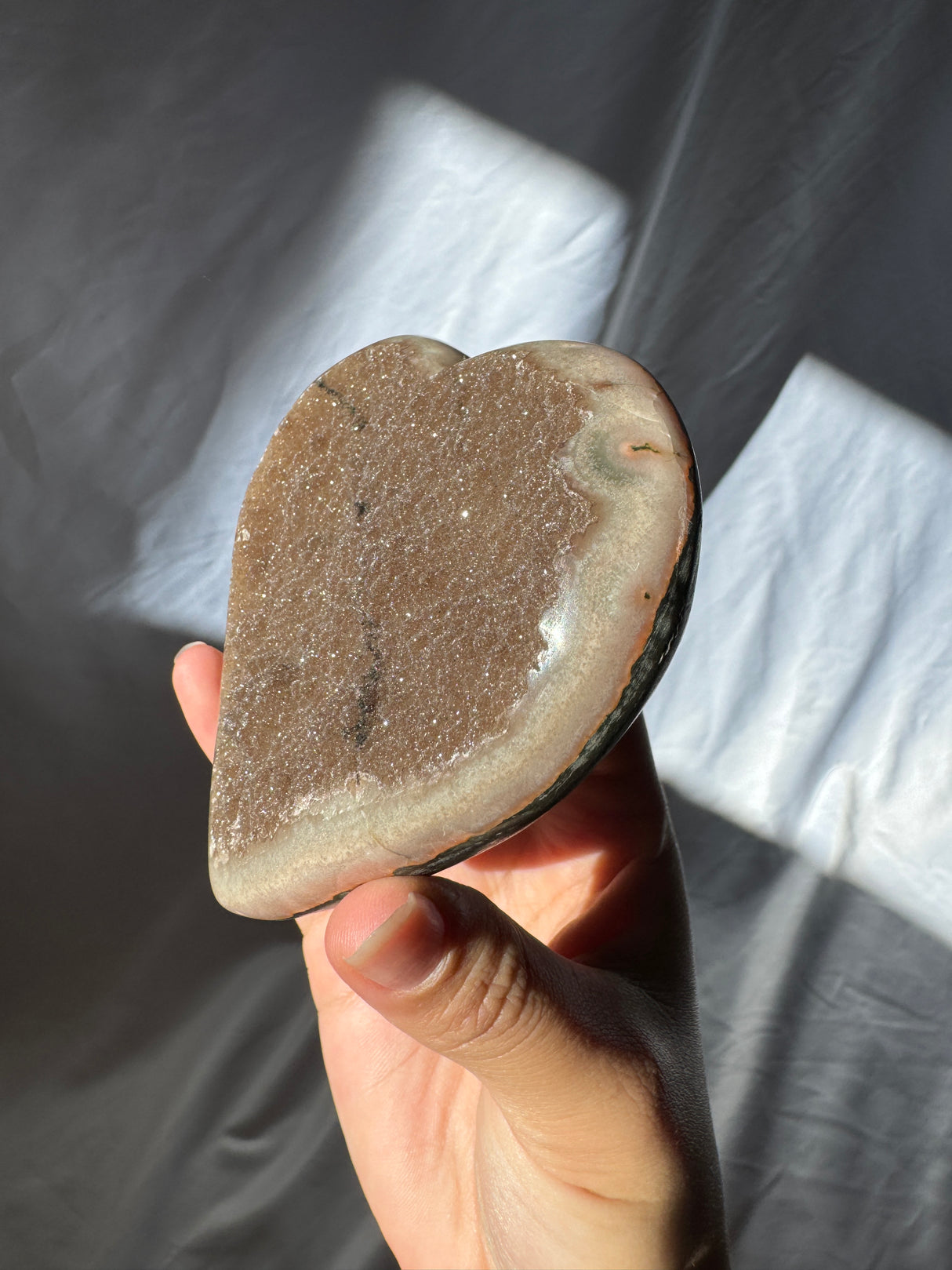 Chocolate Sugar Druzy Rainbow Amethyst Heart