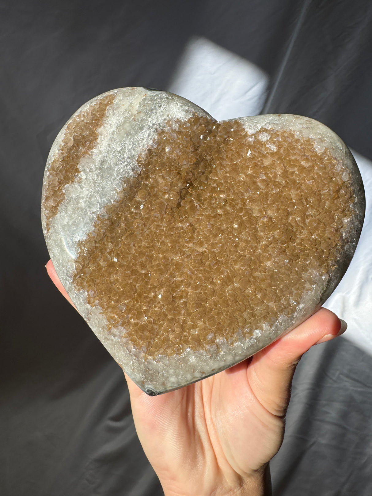 Bronze Rainbow Amethyst Heart