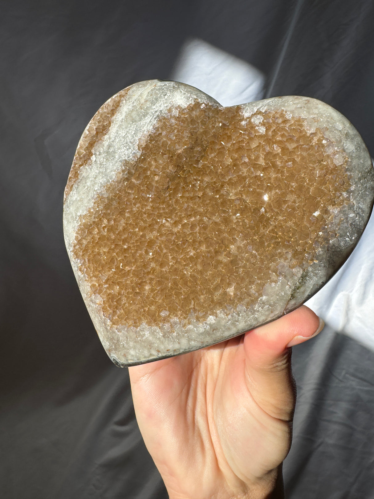 Bronze Rainbow Amethyst Heart