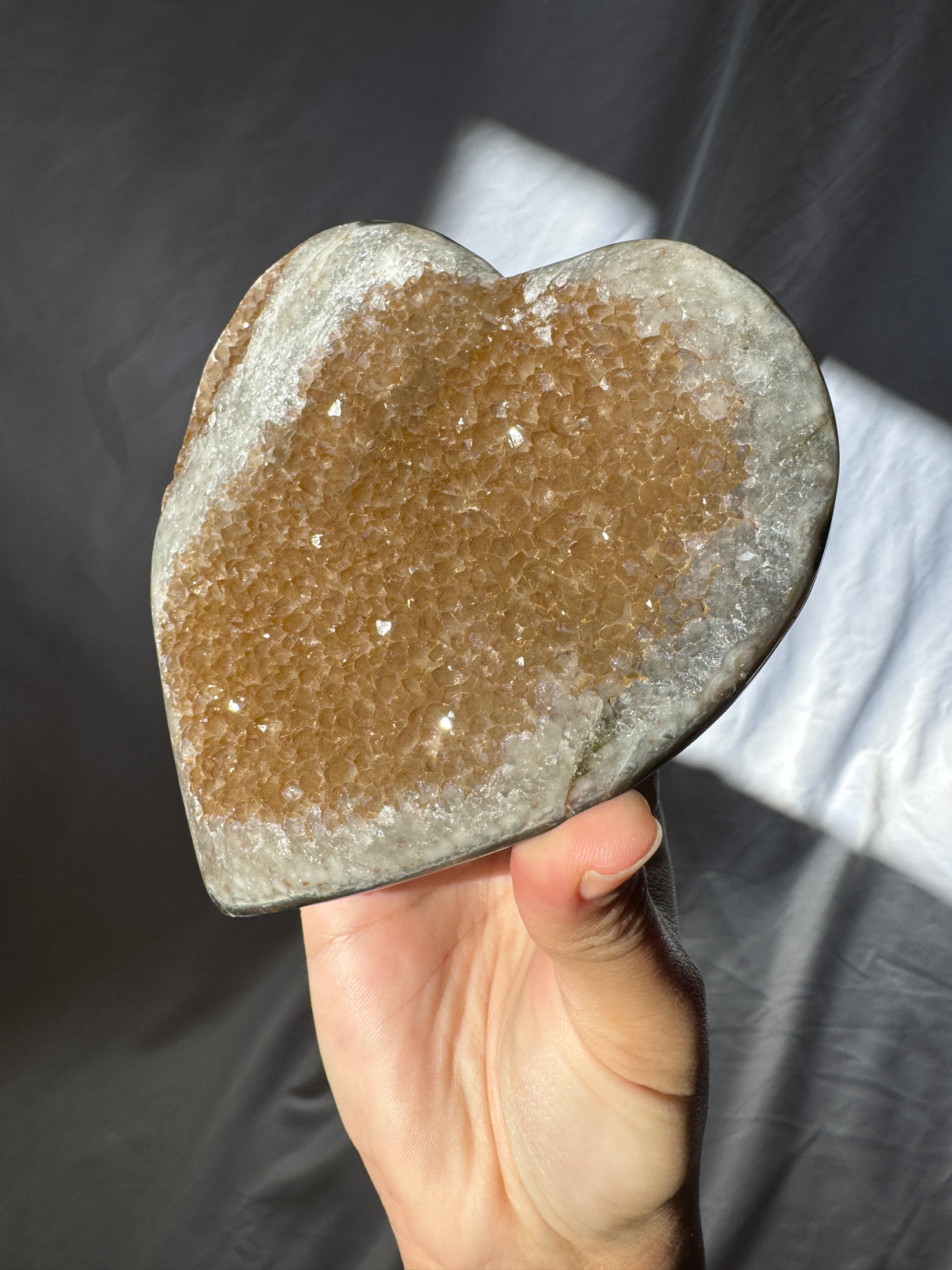 Bronze Rainbow Amethyst Heart