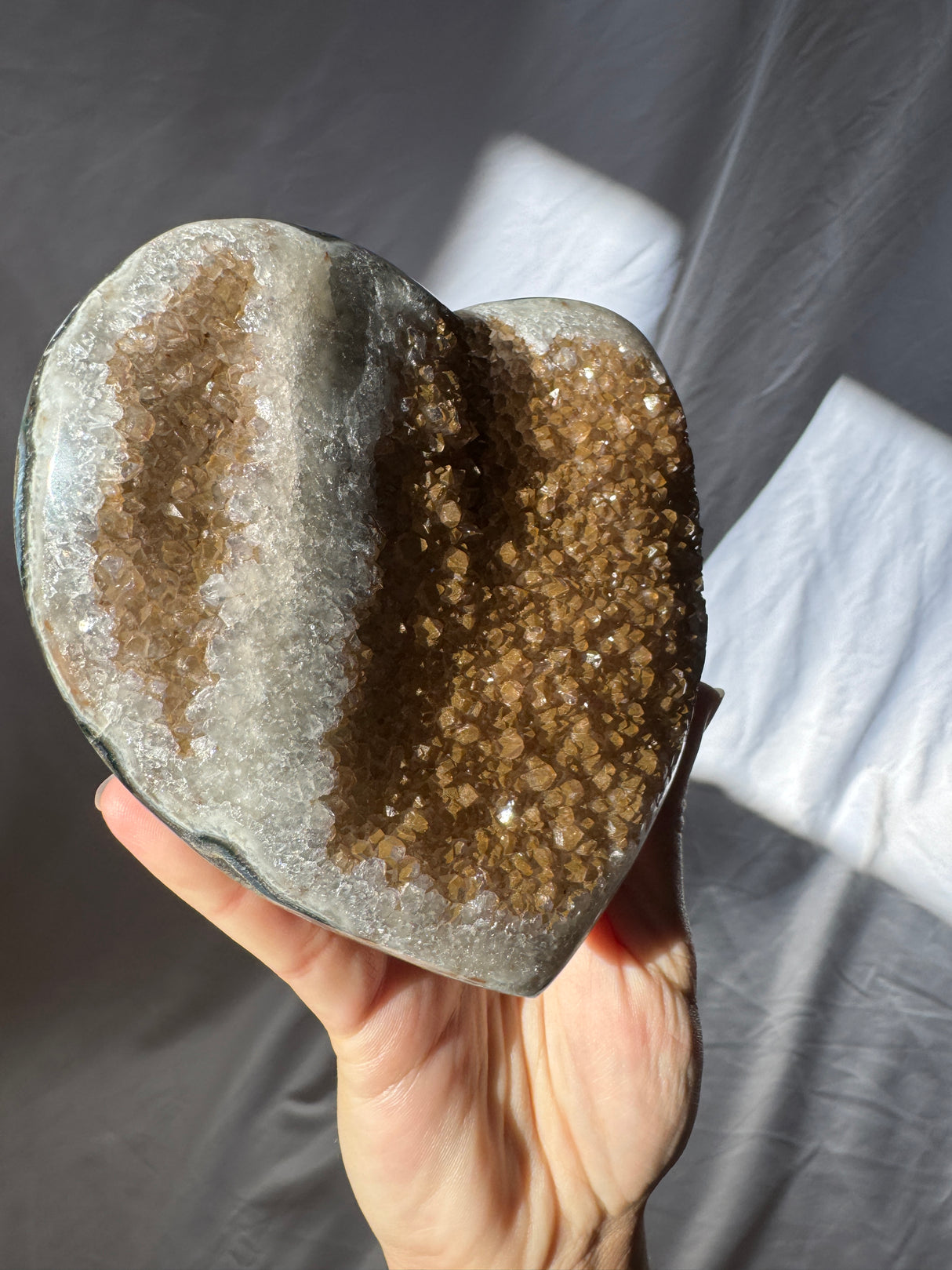 Bronze Rainbow Amethyst Heart