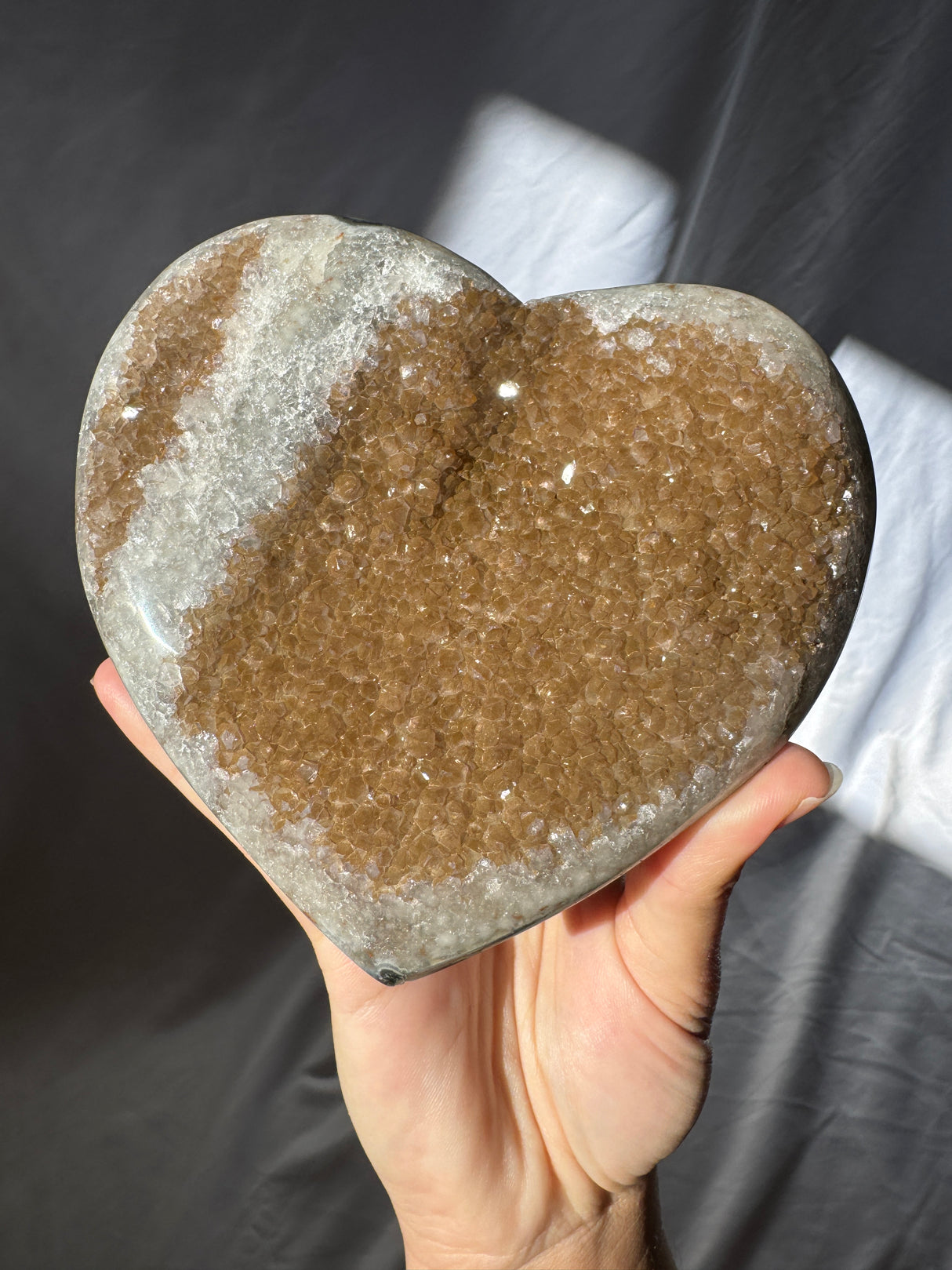 Bronze Rainbow Amethyst Heart