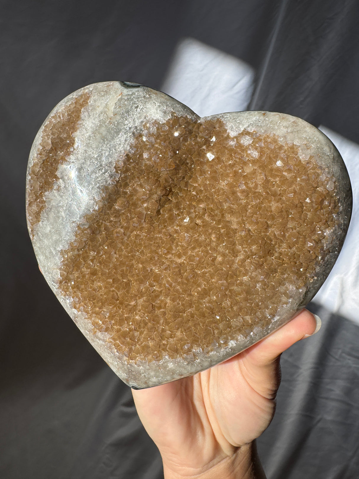 Bronze Rainbow Amethyst Heart
