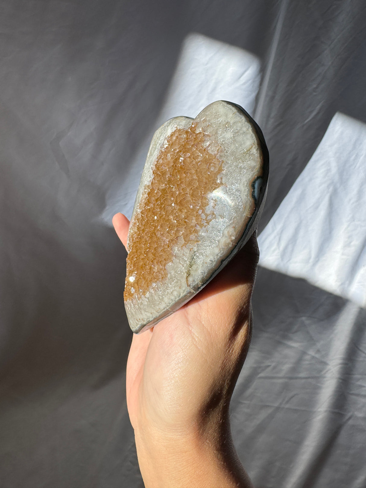 Bronze Rainbow Amethyst Heart