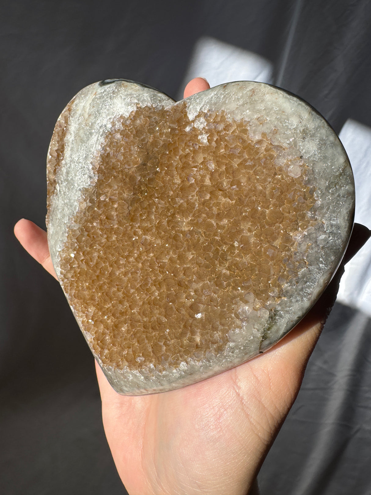 Bronze Rainbow Amethyst Heart
