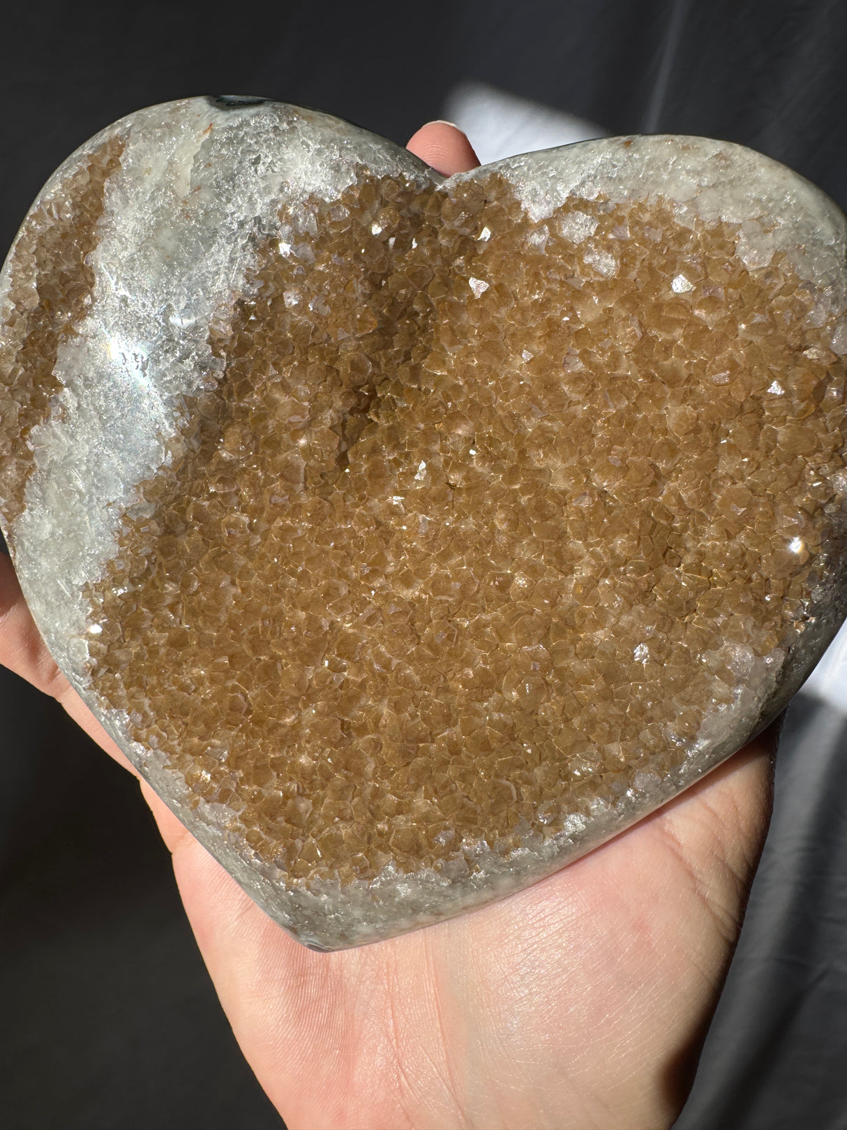Bronze Rainbow Amethyst Heart