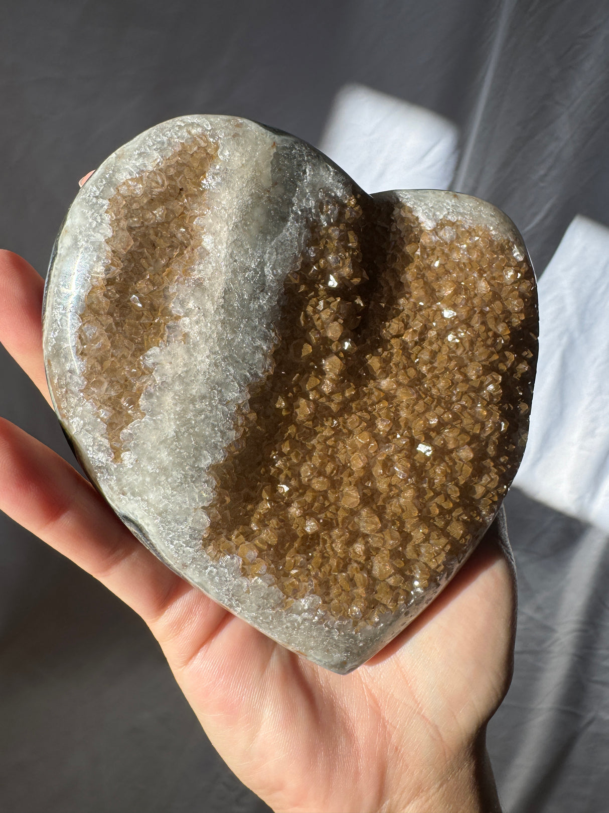Bronze Rainbow Amethyst Heart