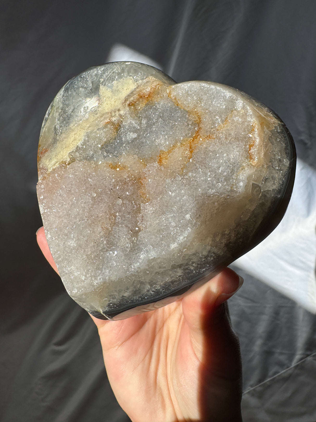 Funky Druzy Rainbow Amethyst Heart with Agate