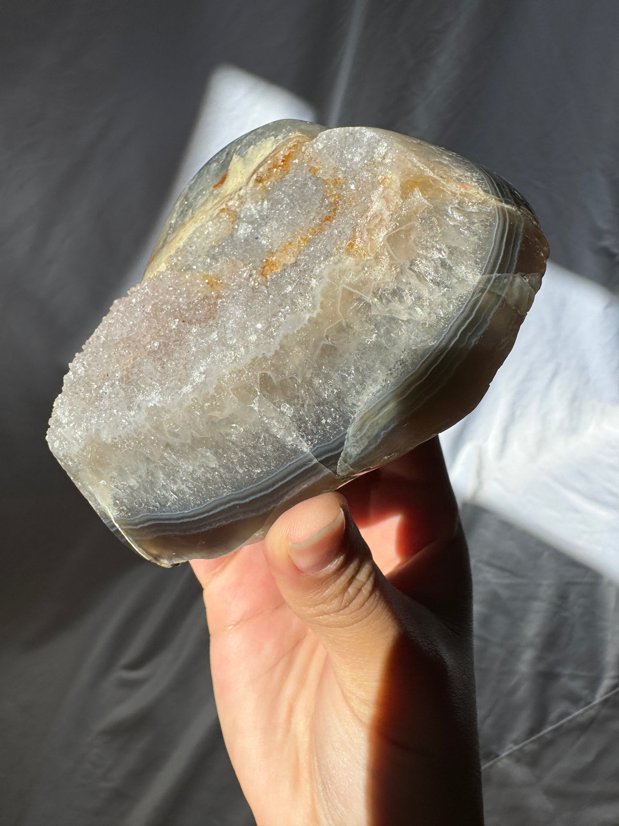 Funky Druzy Rainbow Amethyst Heart with Agate