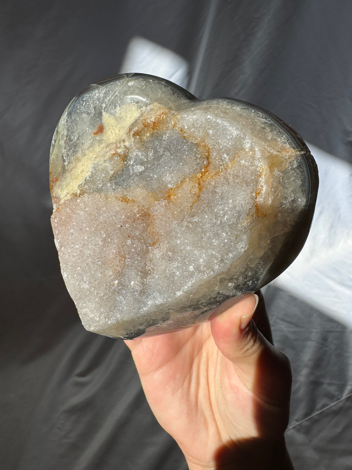 Funky Druzy Rainbow Amethyst Heart with Agate