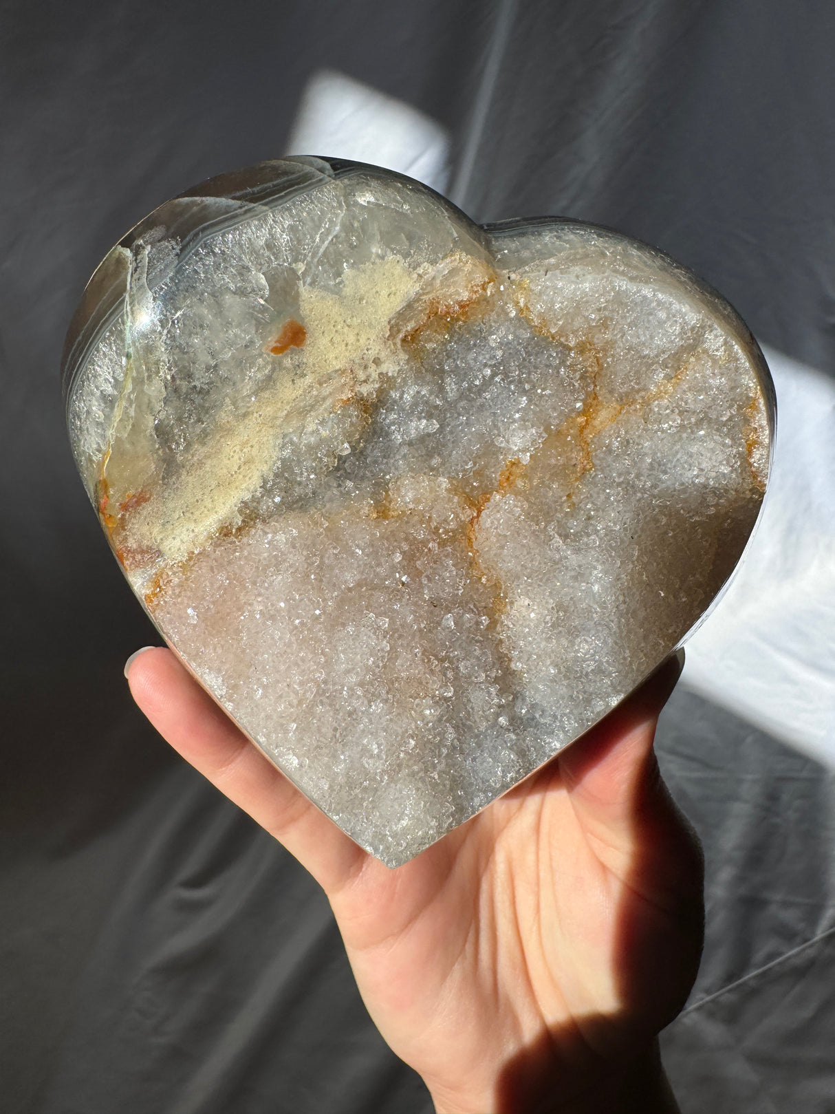 Funky Druzy Rainbow Amethyst Heart with Agate