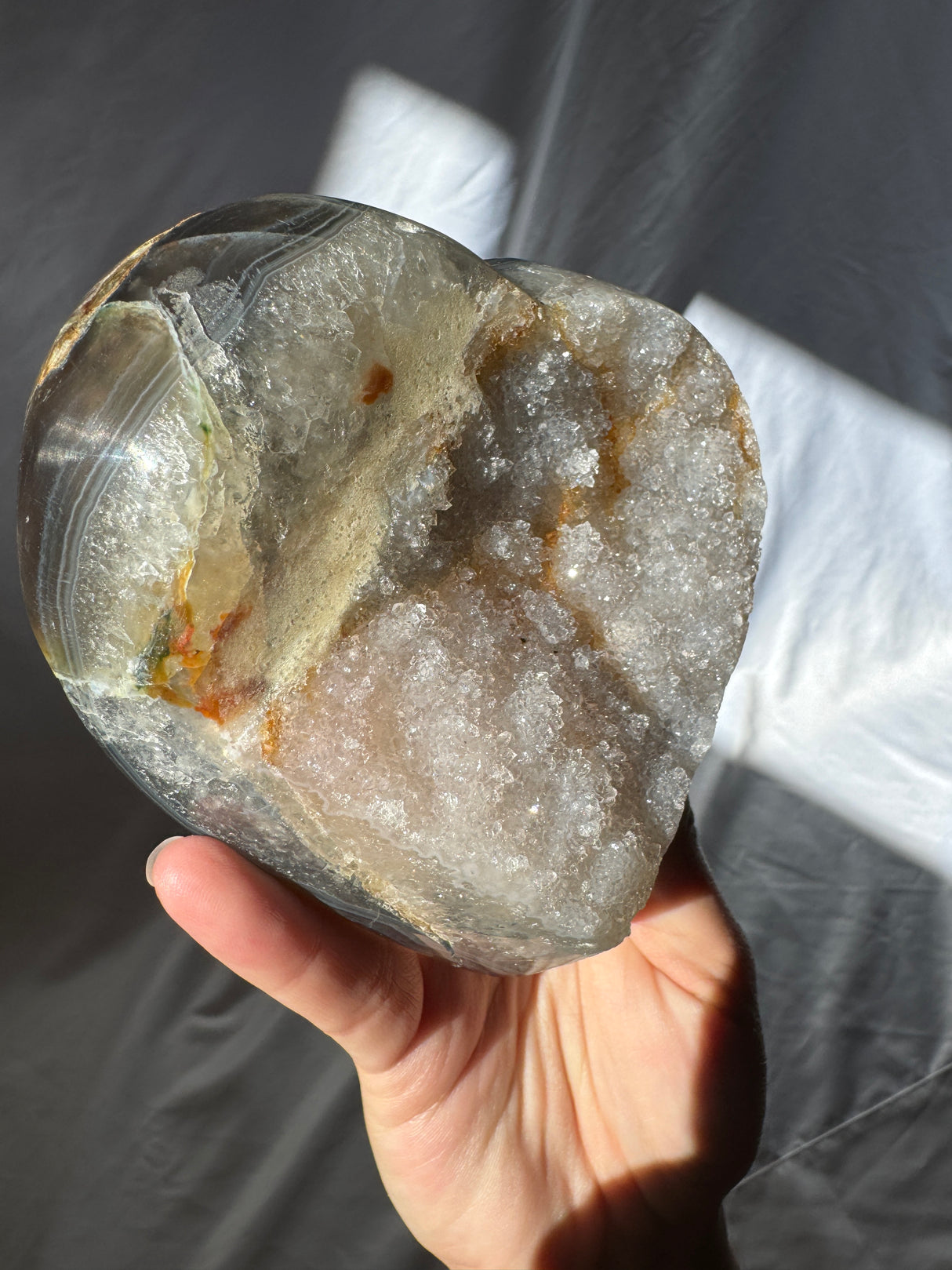 Funky Druzy Rainbow Amethyst Heart with Agate