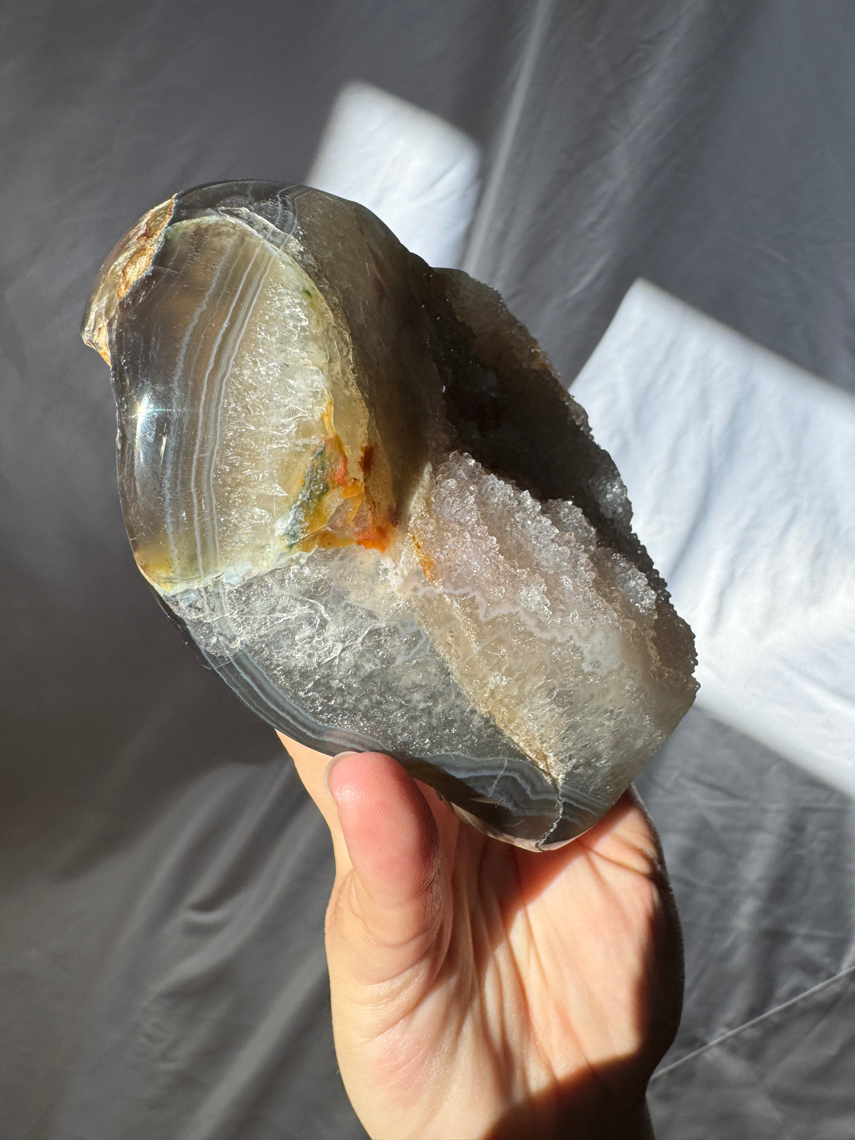 Funky Druzy Rainbow Amethyst Heart with Agate