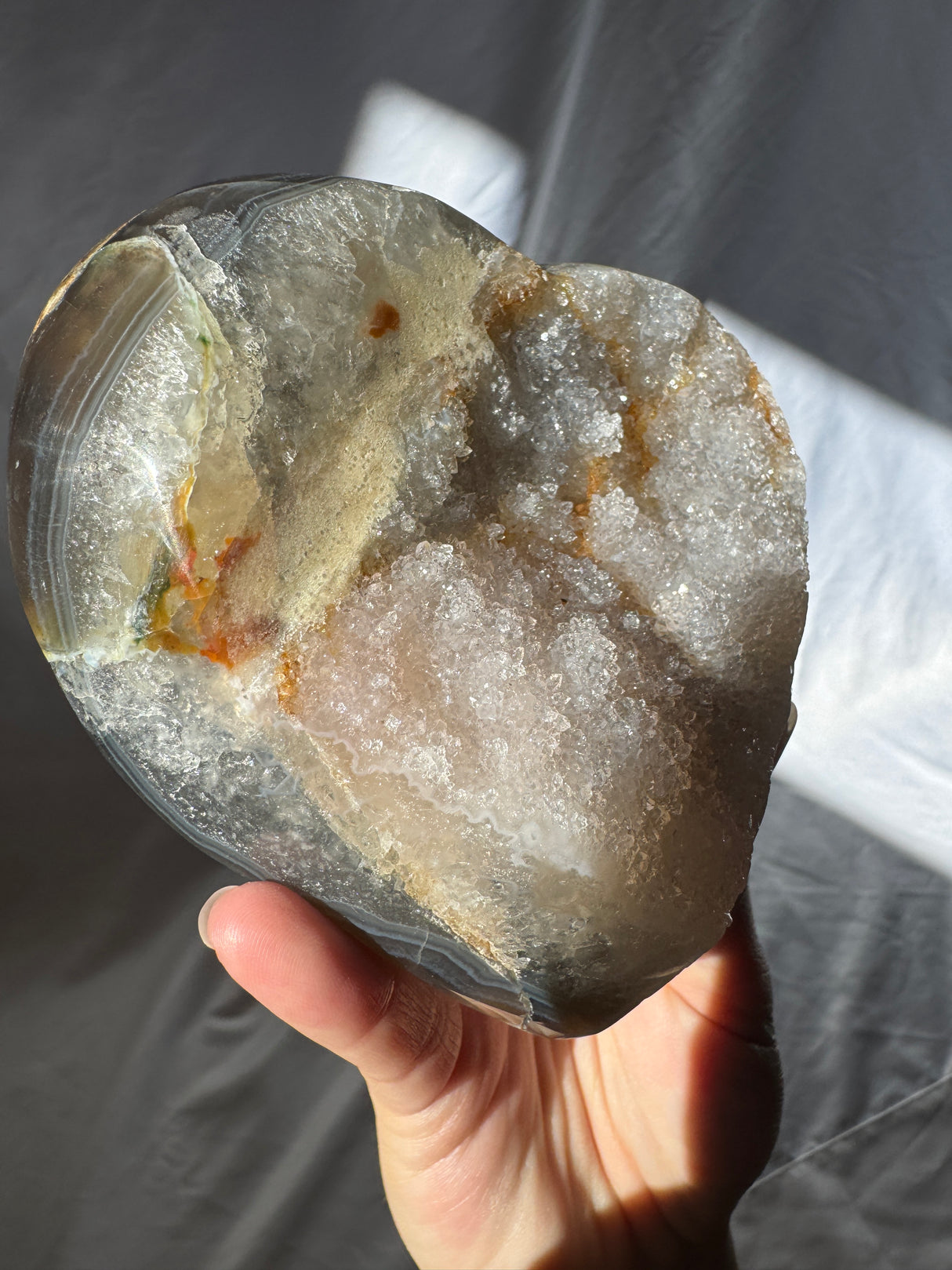 Funky Druzy Rainbow Amethyst Heart with Agate