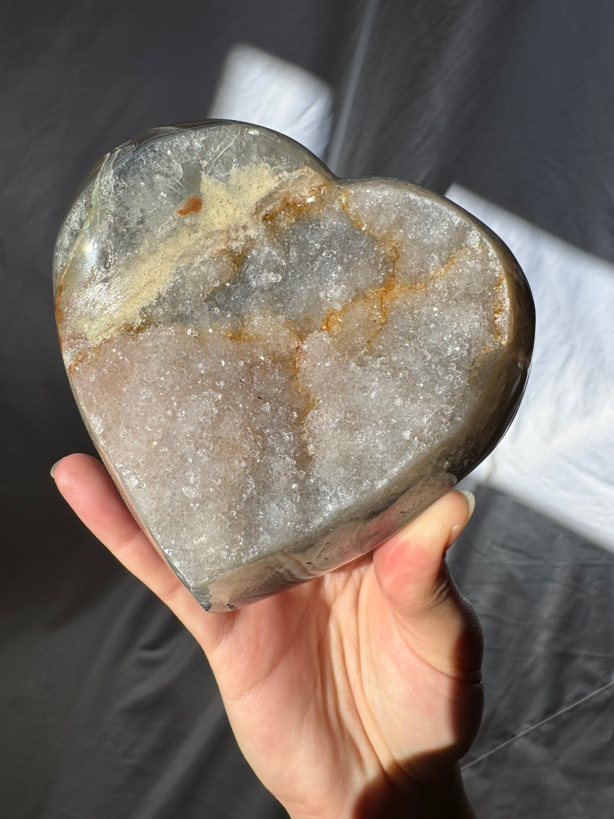 Funky Druzy Rainbow Amethyst Heart with Agate