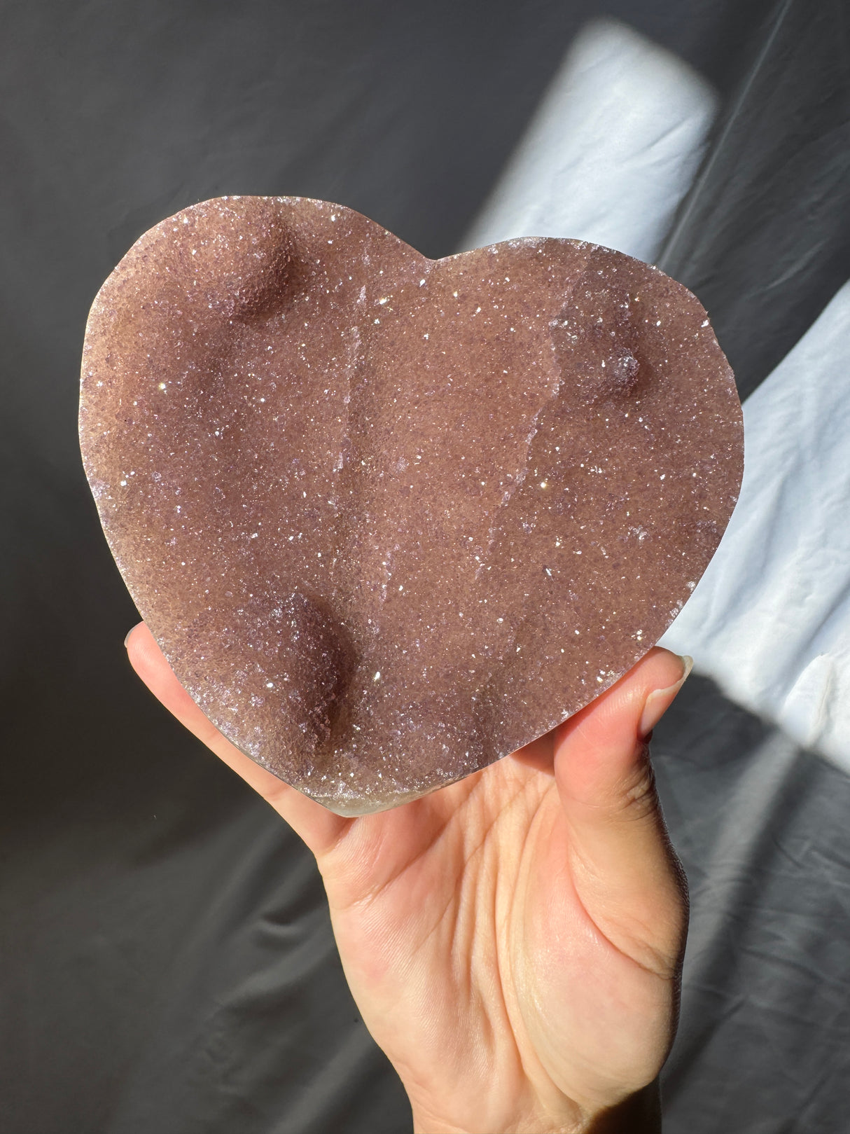 Sugar Druzy Rainbow Amethyst Heart